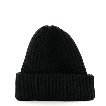 Chanel Cashmere Beaded Sequin Logo Beanie Hat Black 3 of 7