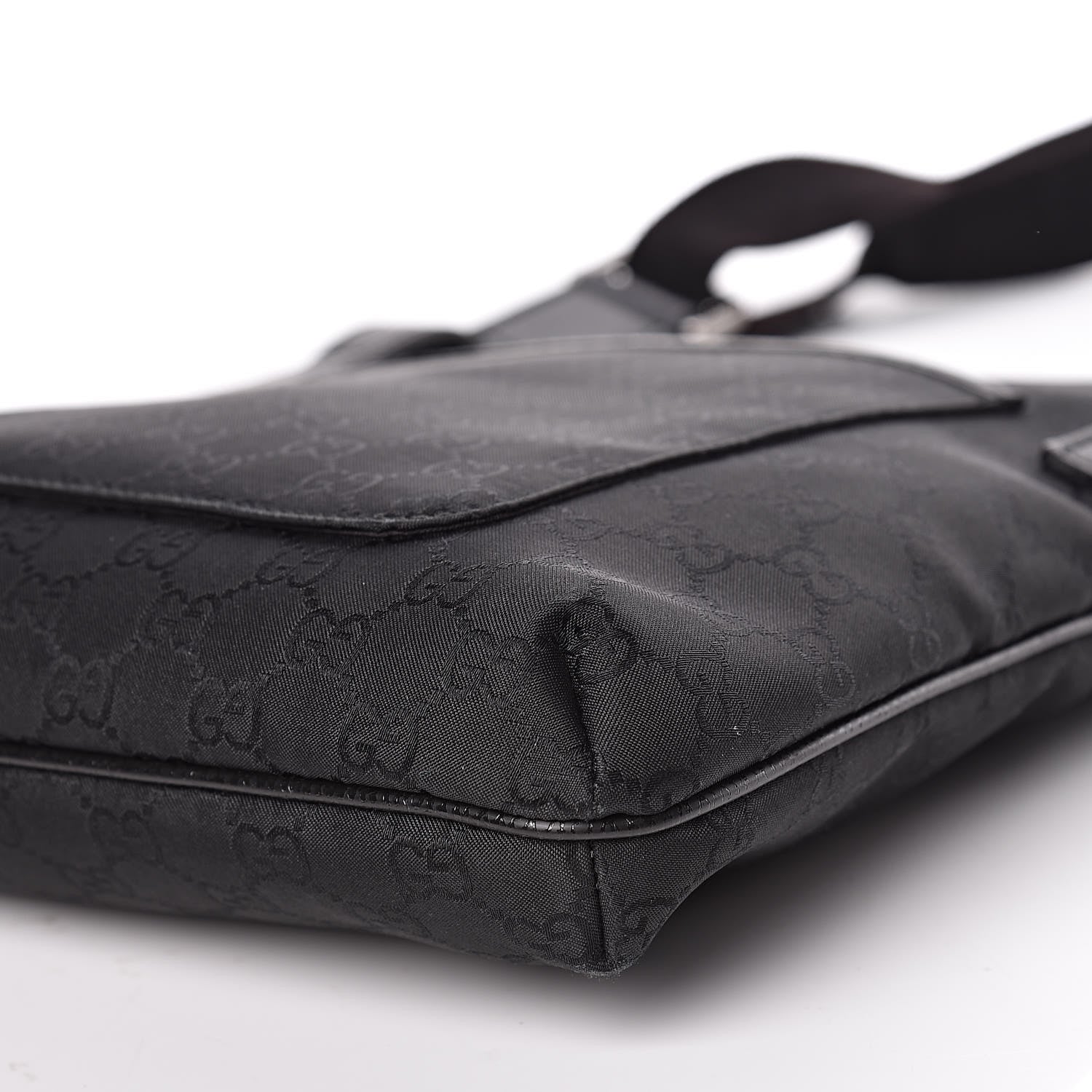 Gucci Nylon Monogram Flat Messenger Bag Black 11 of 12