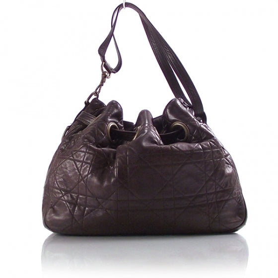 Leather Medium Cannage Tote Brown