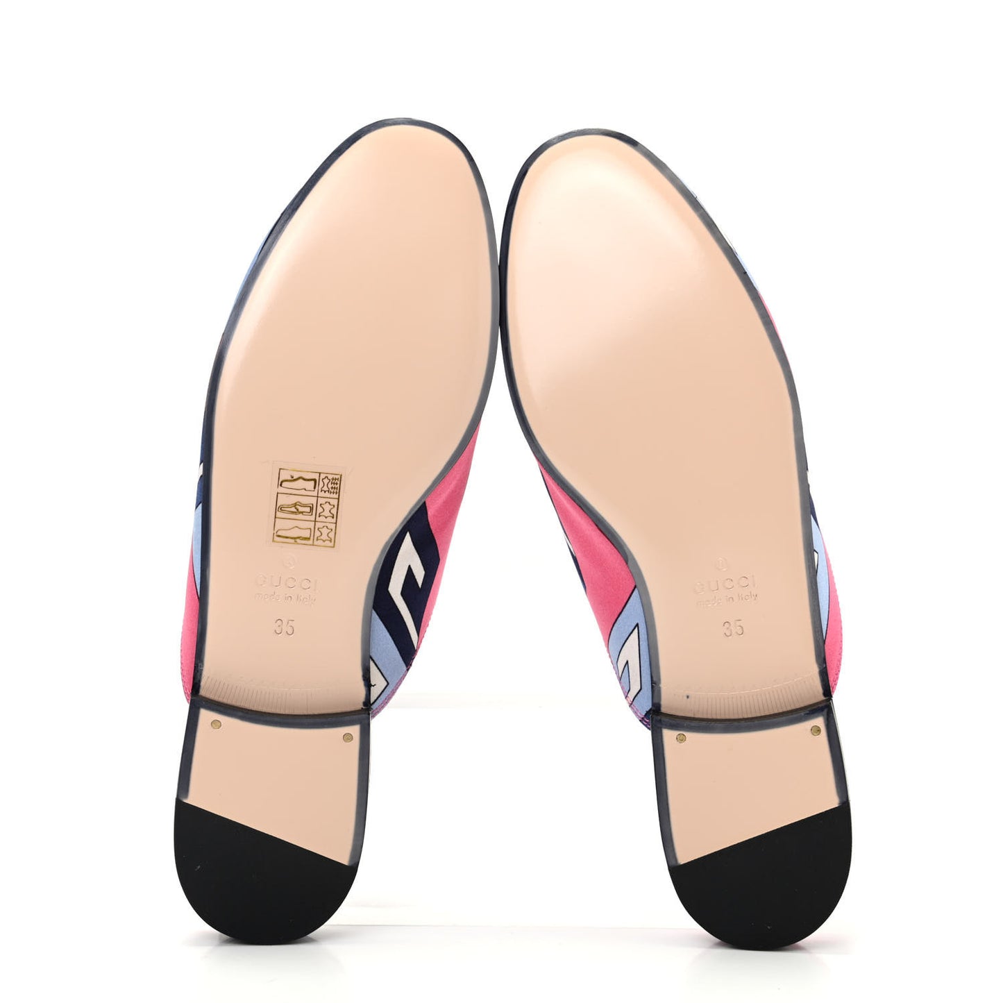 Satin GG Wallpaper Womens Princetown Slippers 35 Pink Flamboyant Blue Black