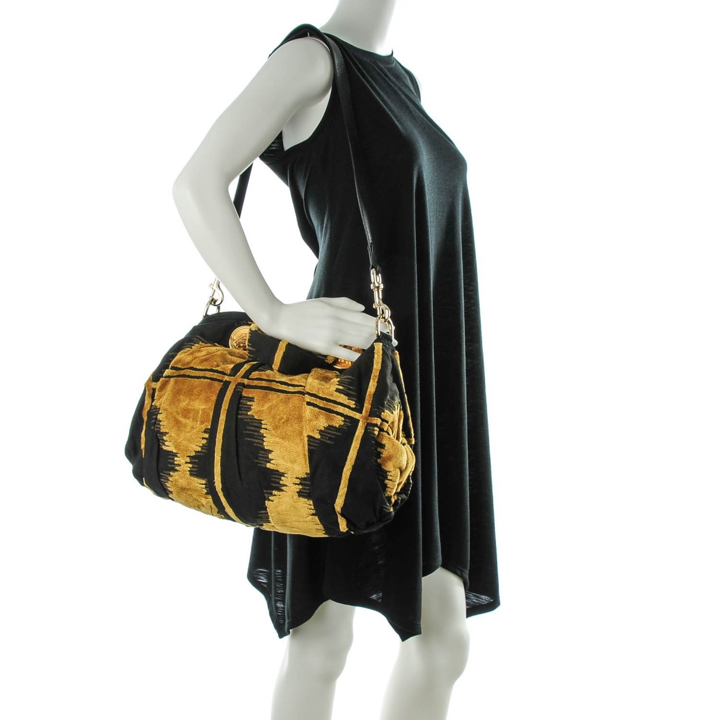 Velvet Tapestry Medium Hysteria Bag Black Gold