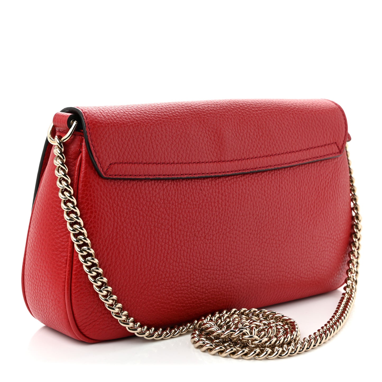 Pebbled Calfskin Medium Soho Flap Crossbody Vibrant Red