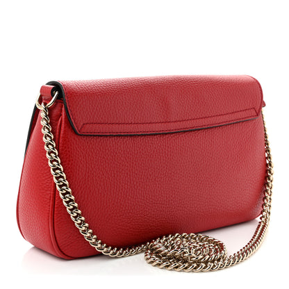 Gucci Pebbled Calfskin Medium Soho Flap Crossbody Vibrant Red 2 of 9