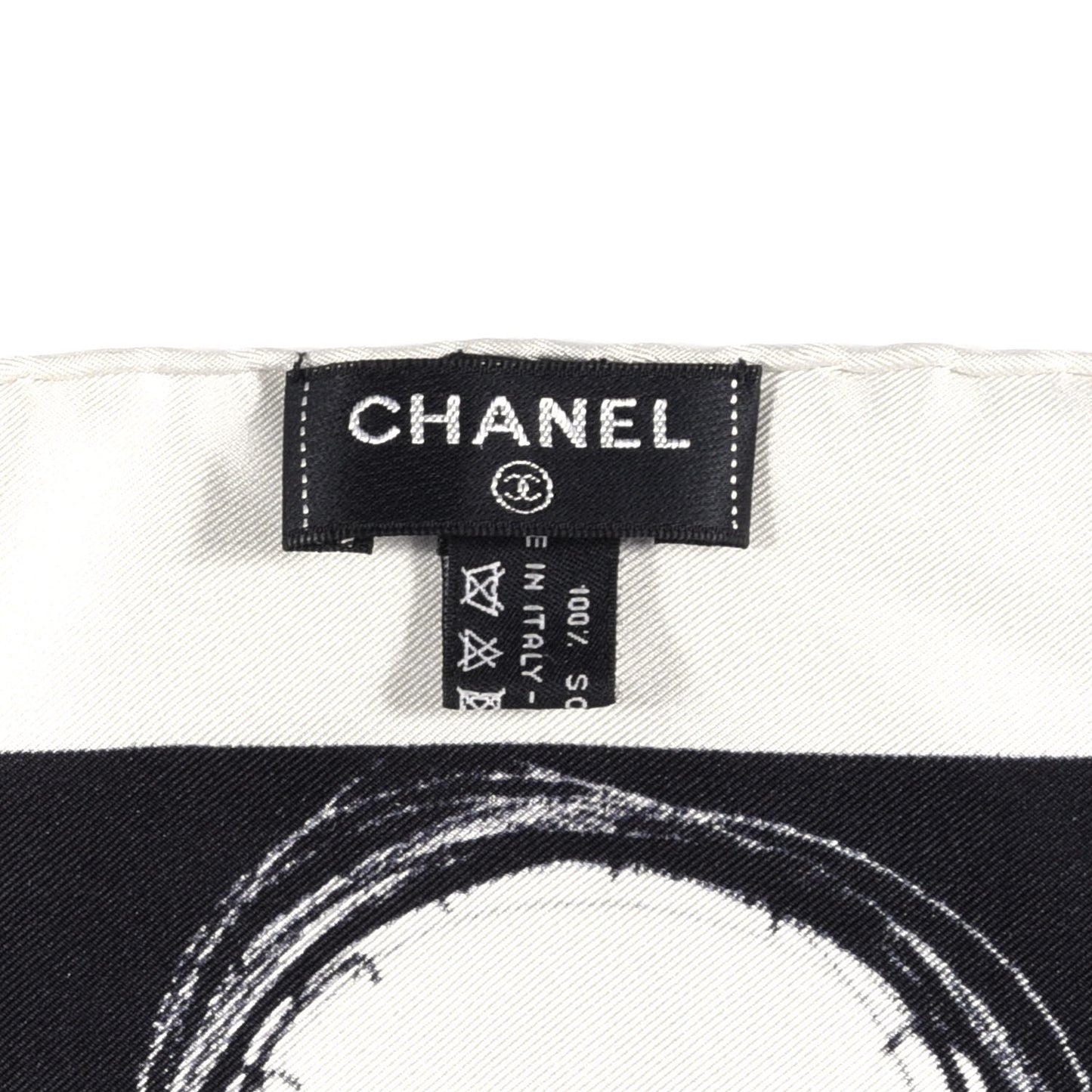 Silk CC Planet Scarf White Black