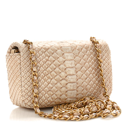 Chanel Snakeskin Extra Mini Rectangular Flap Beige 2 of 9