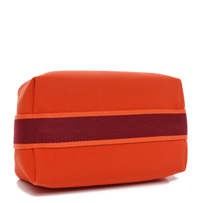 Hermes Canvas Small Bride-A-Brac Pouch Orange Burgundy 4 of 9