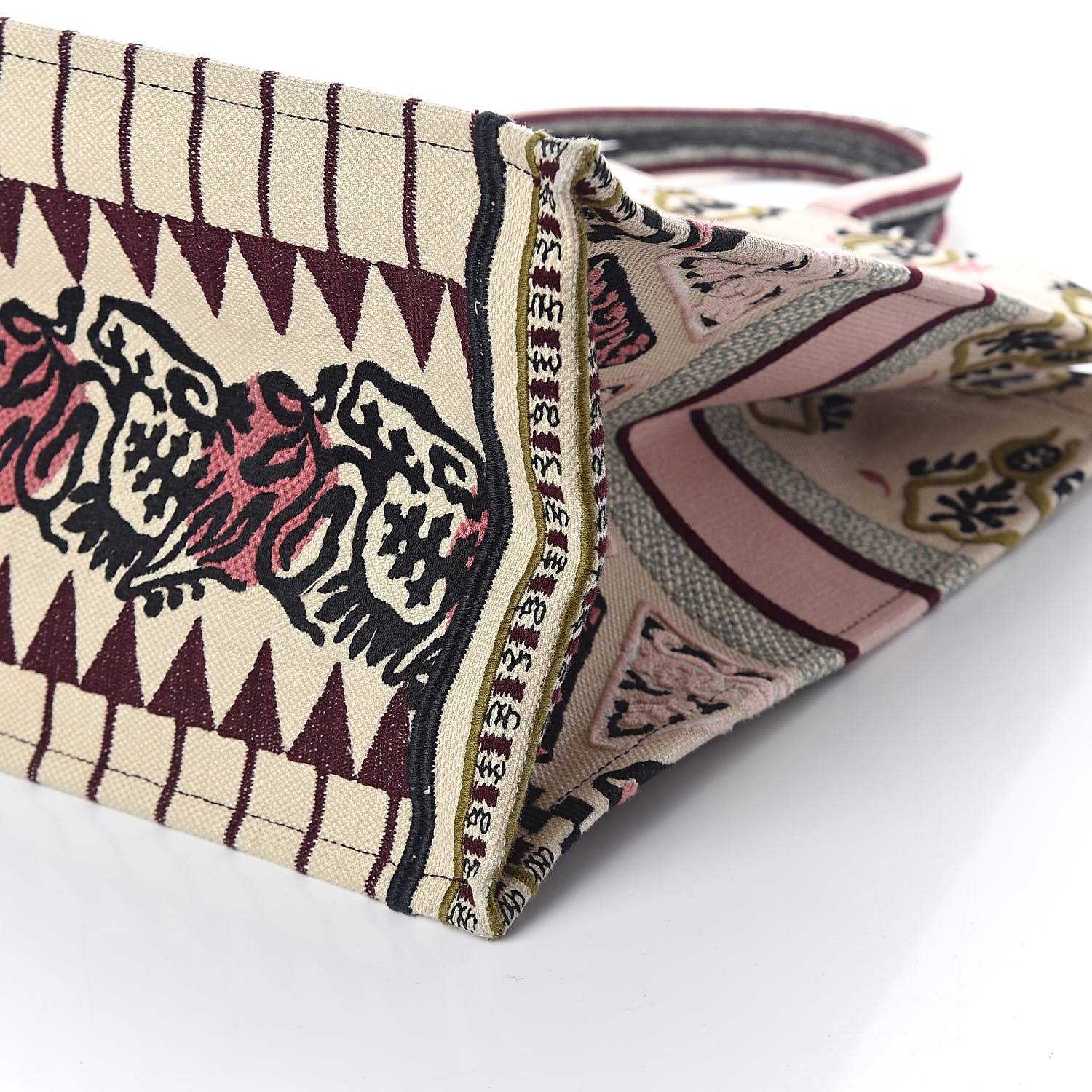 Christian Dior Canvas Embroidered Geometric Book Tote Multicolor 9 of 9