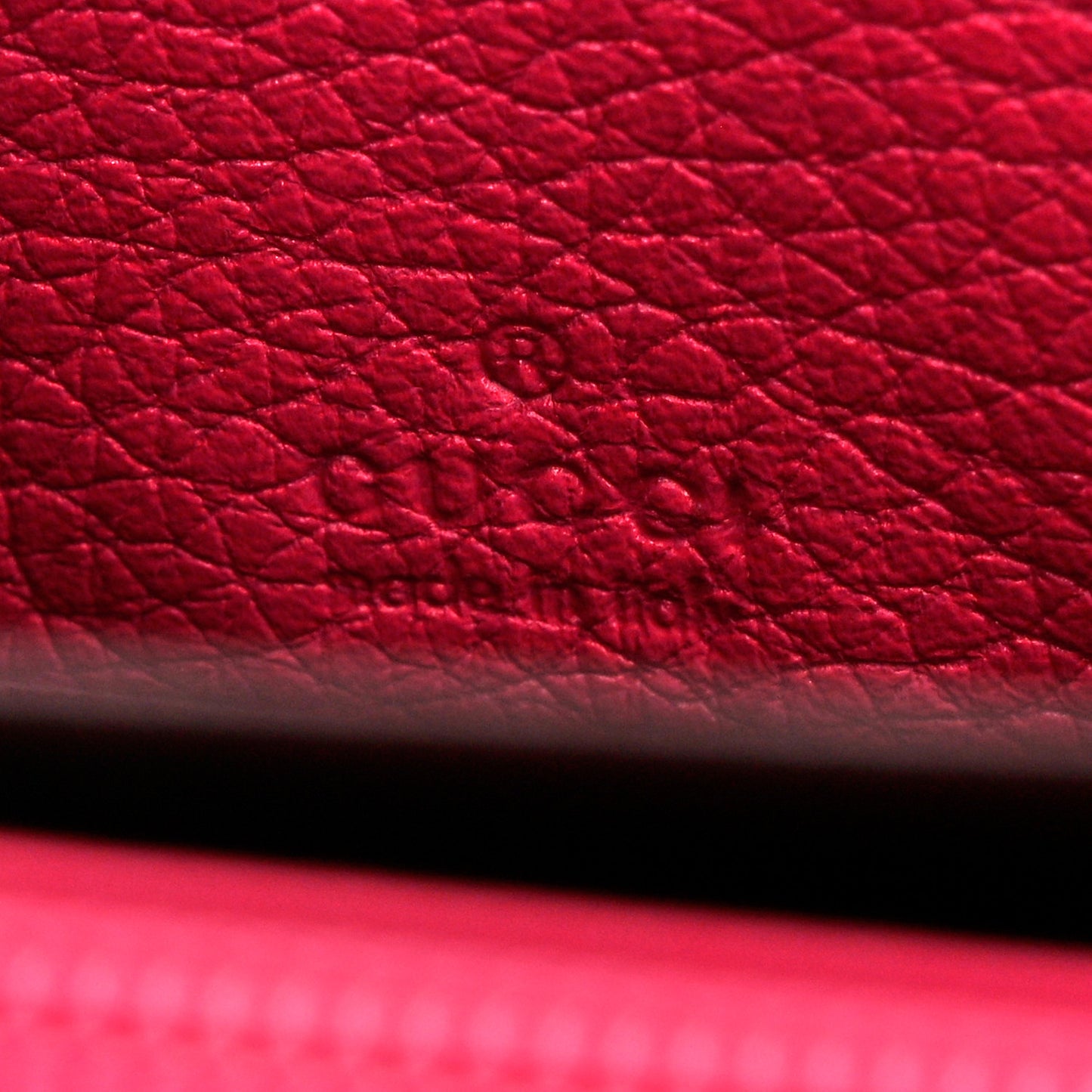Grained Calfskin Logo Zip Around Wallet Box Pink Green