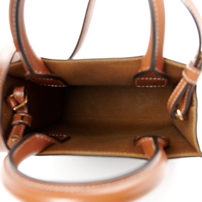 Celine Triomphe Canvas Calfskin Mini Vertical Cabas Tan 5 of 10