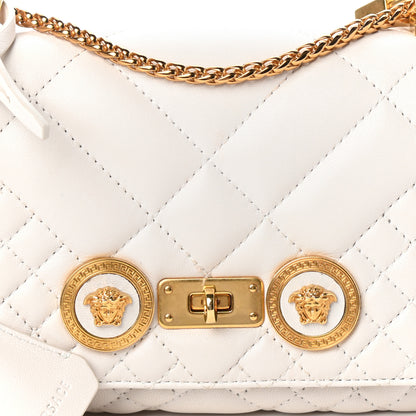 Versace Nappa Quilted Icon Shoulder Bag White 8 of 10