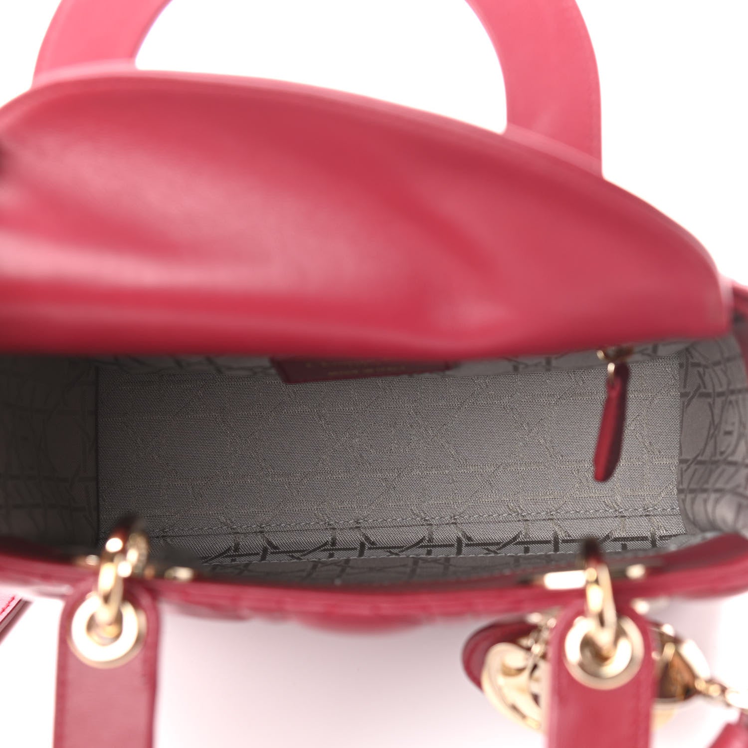 Christian Dior Lambskin Cannage Small Lucky Badges My Lady Dior Red 5 of 13