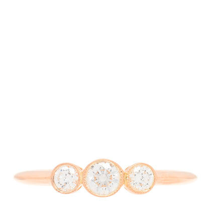 Tiffany 18K Rose Gold Diamond Three Stone Milgrain Ring 53 6.25 1 of 4