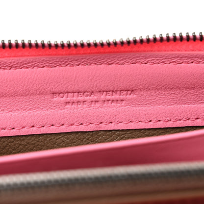Bottega Veneta Nappa Intrecciato Zip Around Wallet Pink 6 of 8