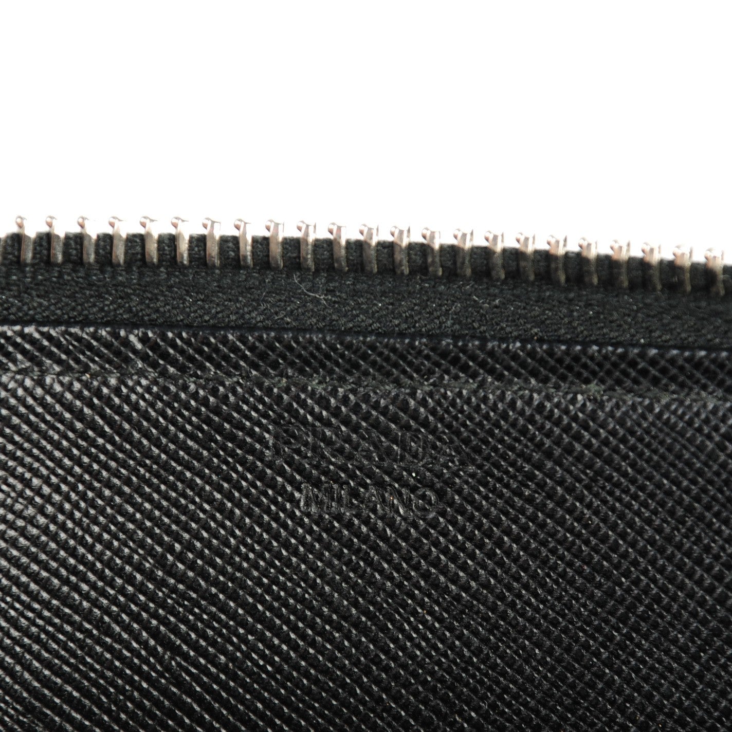Prada Saffiano Zip Around Wallet Nero Black 6 of 8