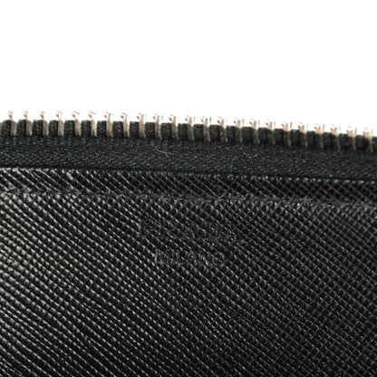 Prada Saffiano Zip Around Wallet Nero Black 6 of 8