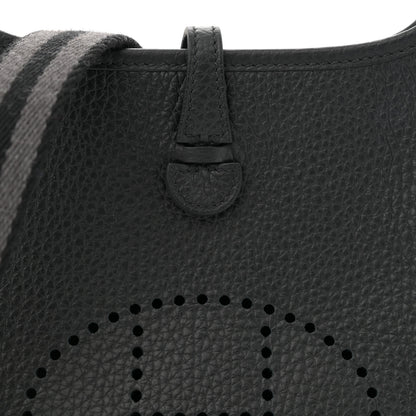 Hermes Taurillon Clemence Evelyne TPM Black Gris Meyer 8 of 11