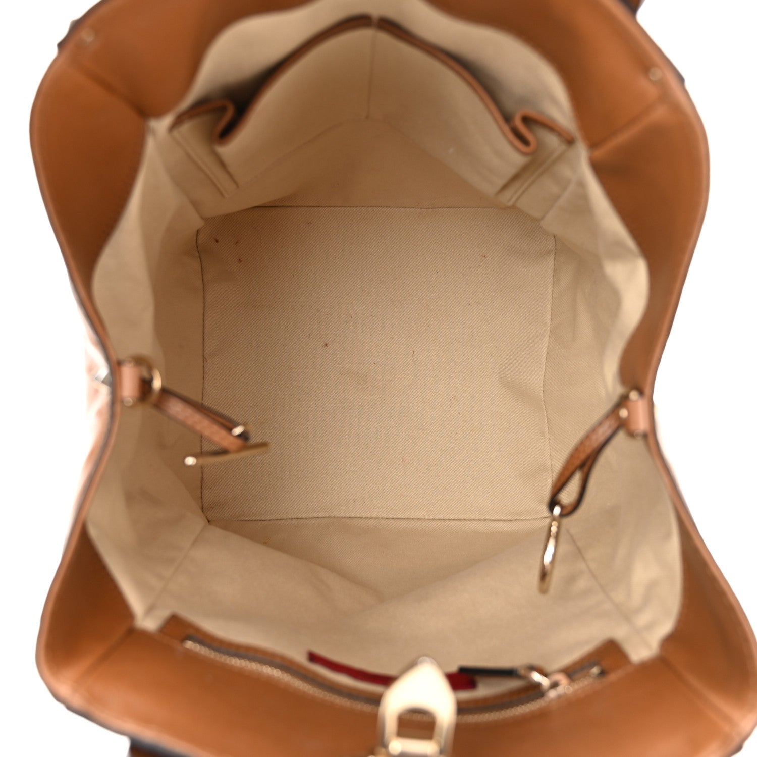 Valentino Garavani Vitello Rockstud All Over New Dome Bucket Tote Cognac 4 of 12