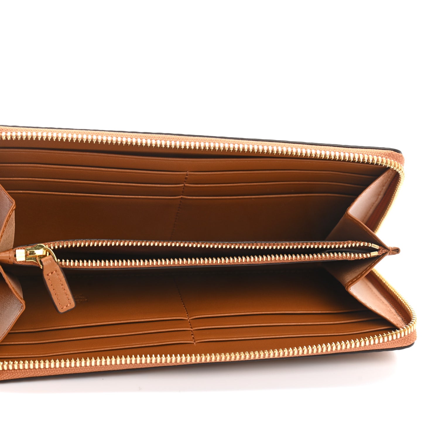 Visetos Large Zip Around Wallet Cognac