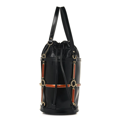 Gucci Lambskin Vinyl Enamel Mini Bucket Bag Black Ruggine 1 of 11