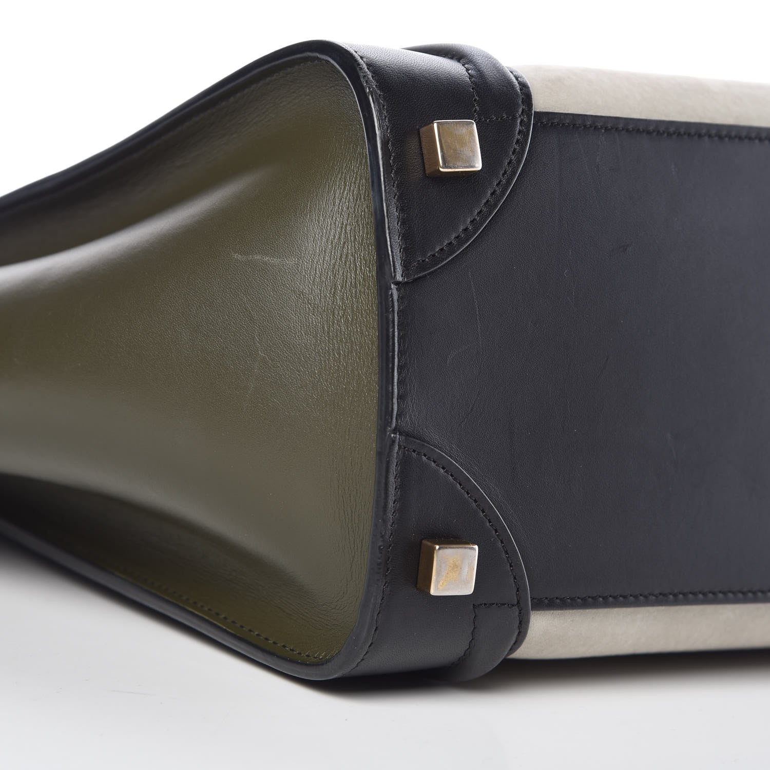Celine Nubuck Smooth Calfskin Micro Tri-Color Luggage Olive 11 of 12
