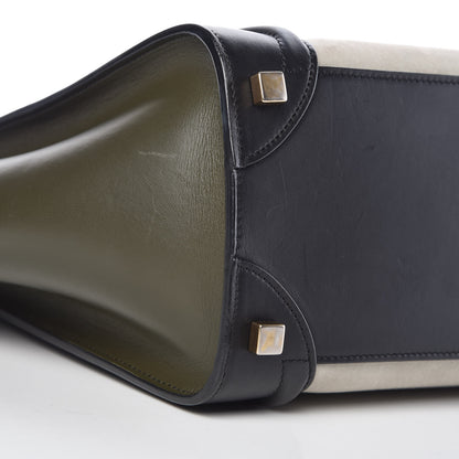 Celine Nubuck Smooth Calfskin Micro Tri-Color Luggage Olive 11 of 12