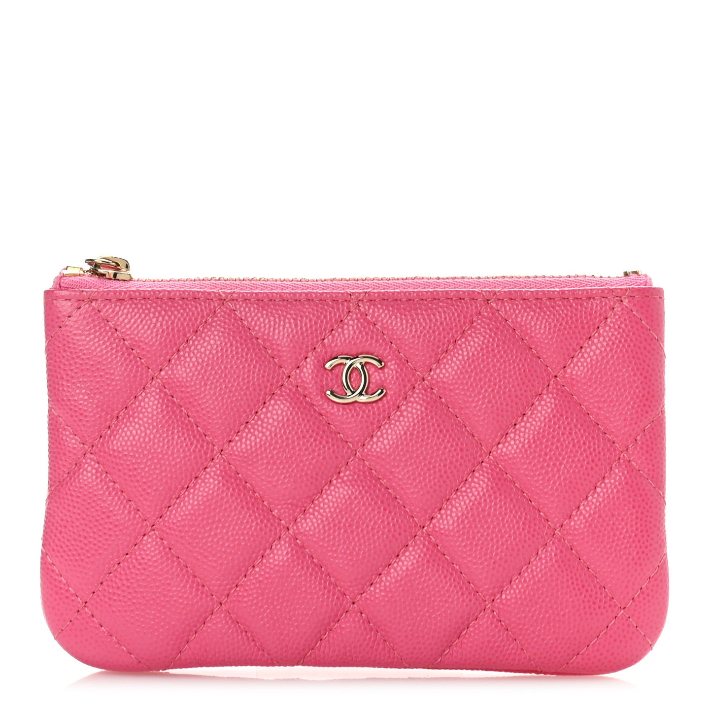 Caviar Quilted Small Cosmetic Case Pink