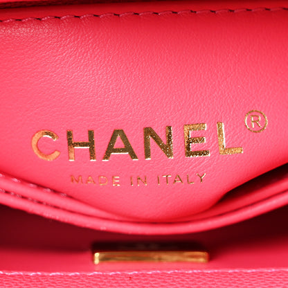Chanel Caviar Quilted Extra Mini Coco Chain Handle Flap Dark Pink 6 of 10