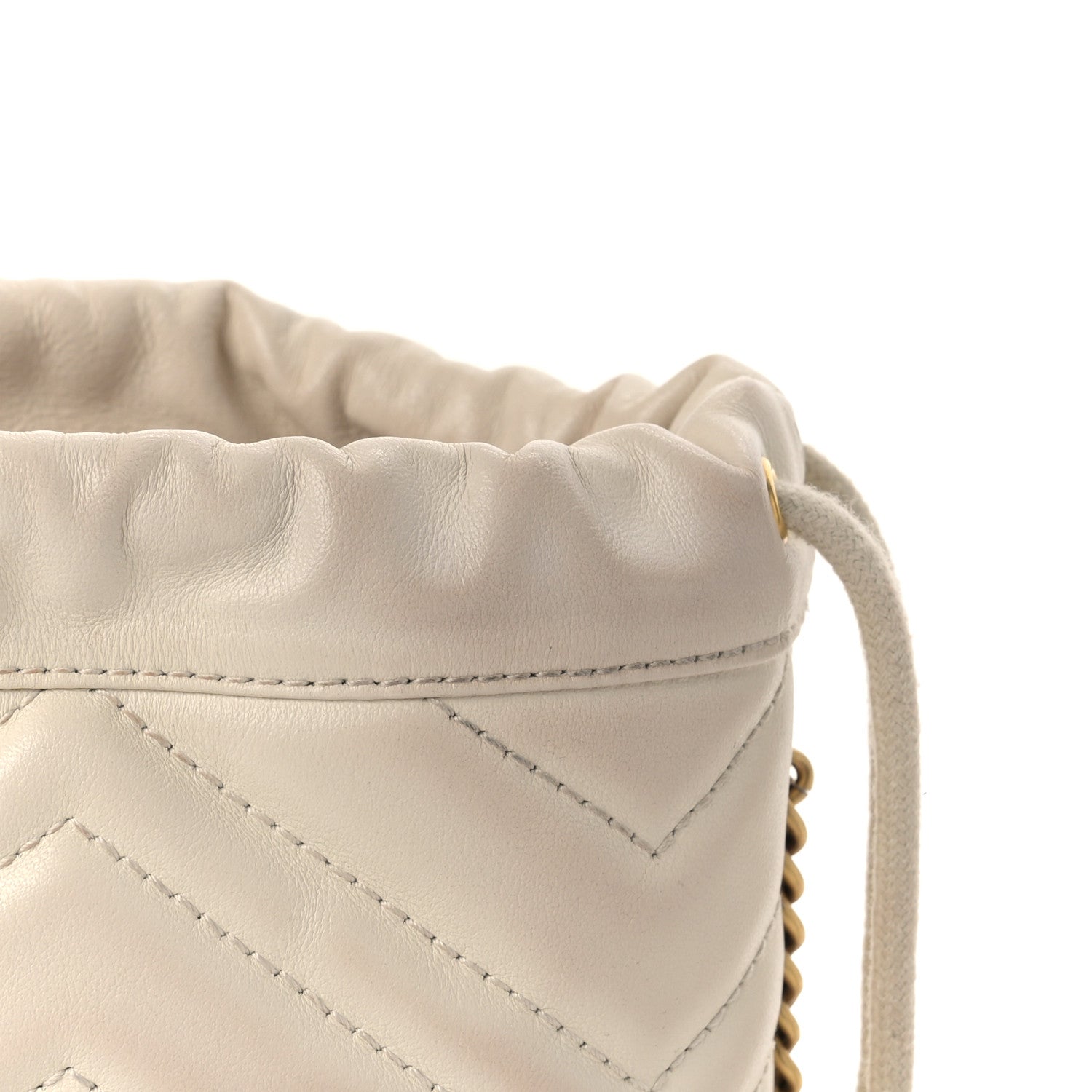 Gucci Calfskin Matelasse Mini GG Marmont 2.0 Bucket Bag White 10 of 12