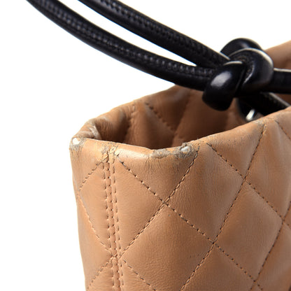 Chanel Calfskin Quilted Large Cambon Tote Beige Black 12 of 13