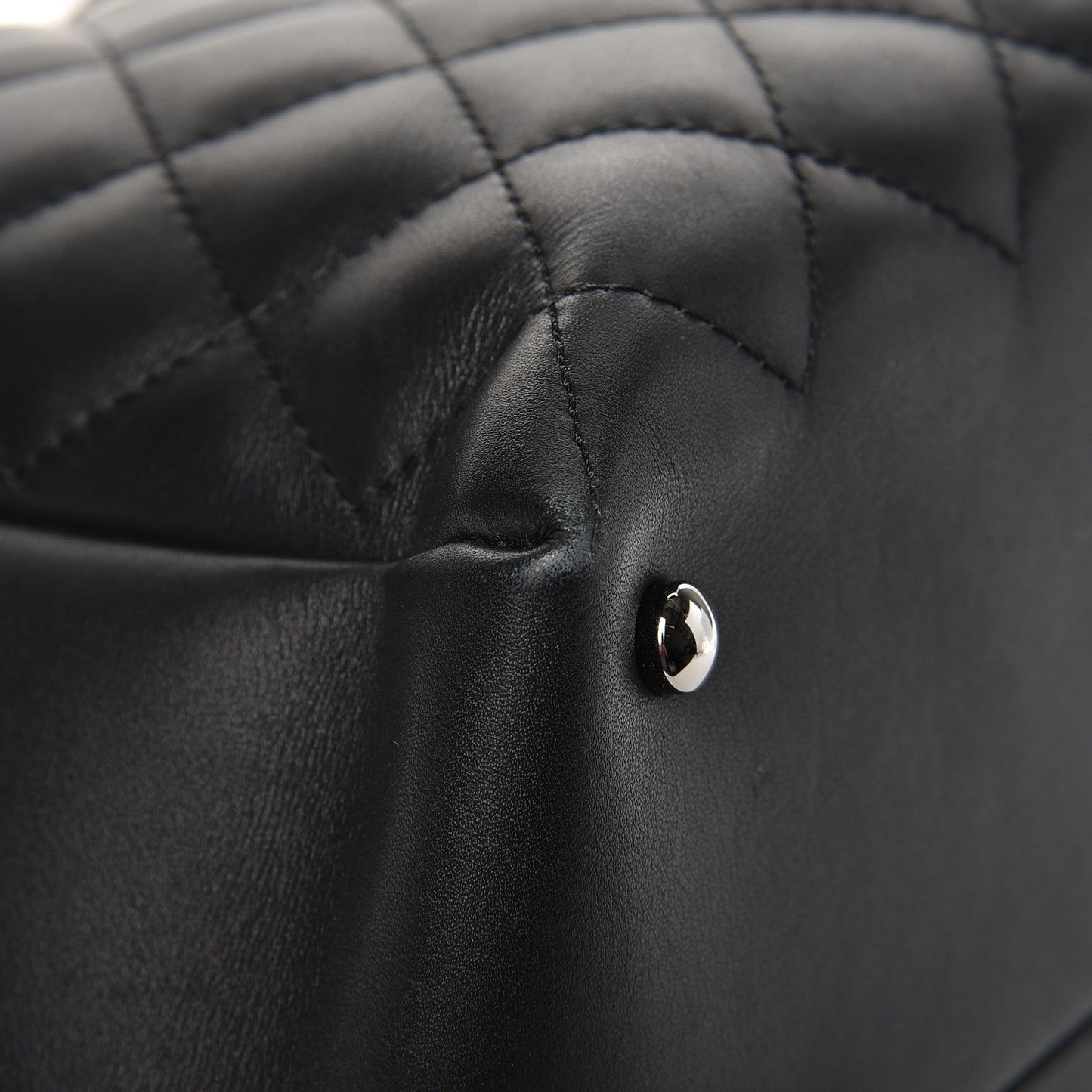 Calfskin Quilted Feather Weight Bowling Bag Black