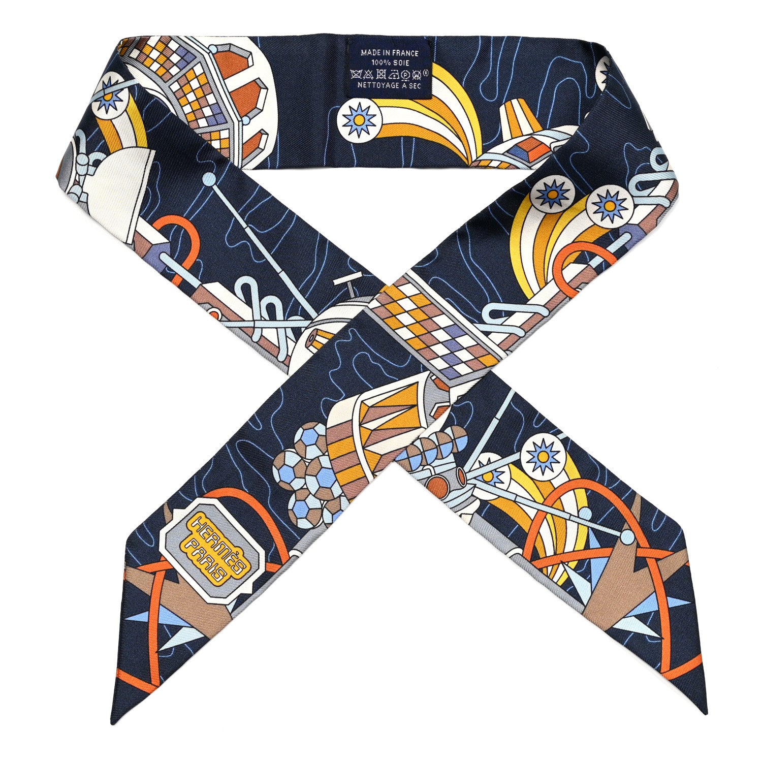 Hermes Silk Odyssey Twilly Marine Gold Ciel 2 of 4