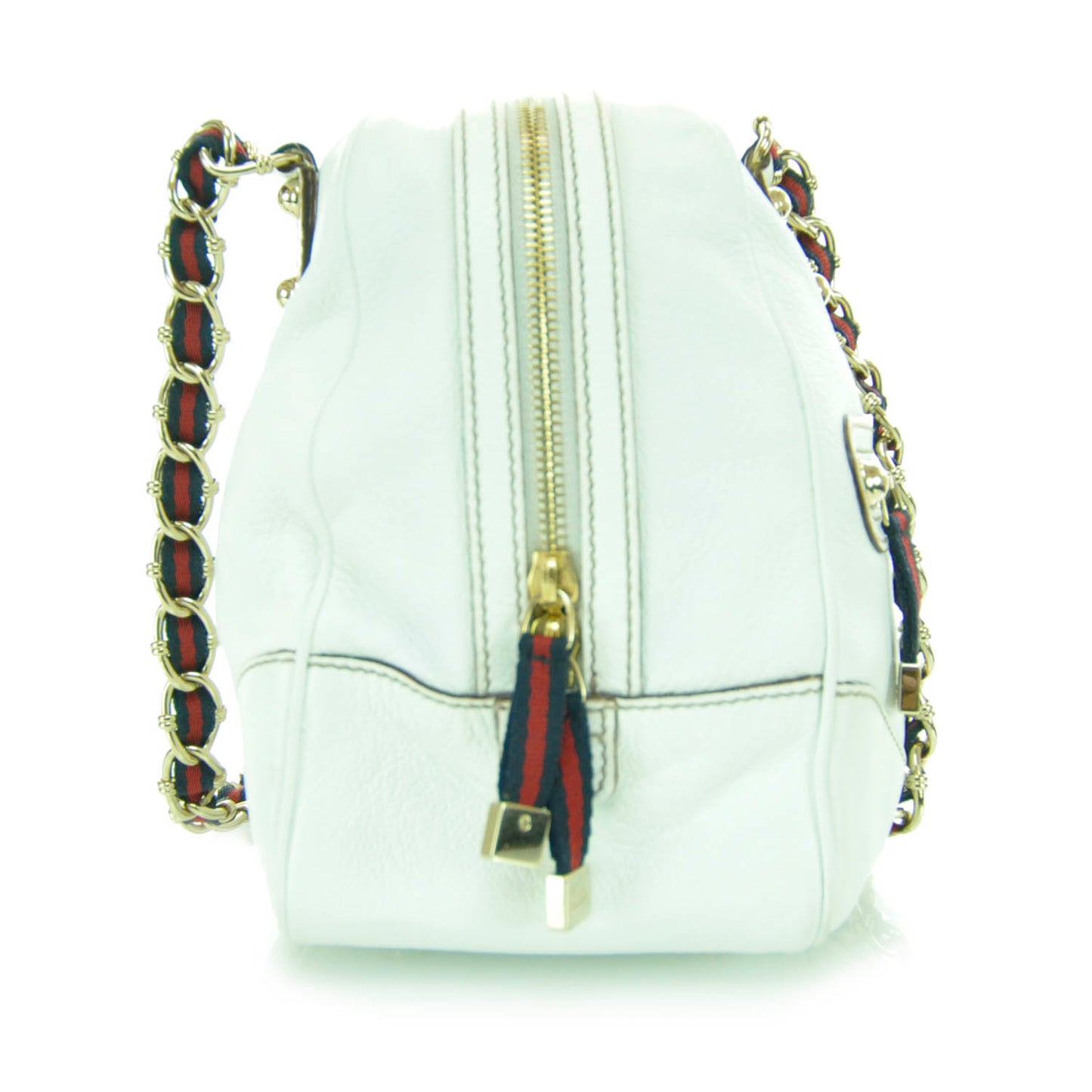 Leather Capri Large Bowler White