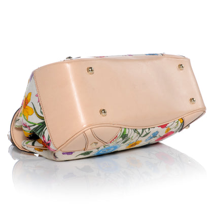Gucci Floral Flora Canvas Bamboo Top Handle Bag 5 of 9