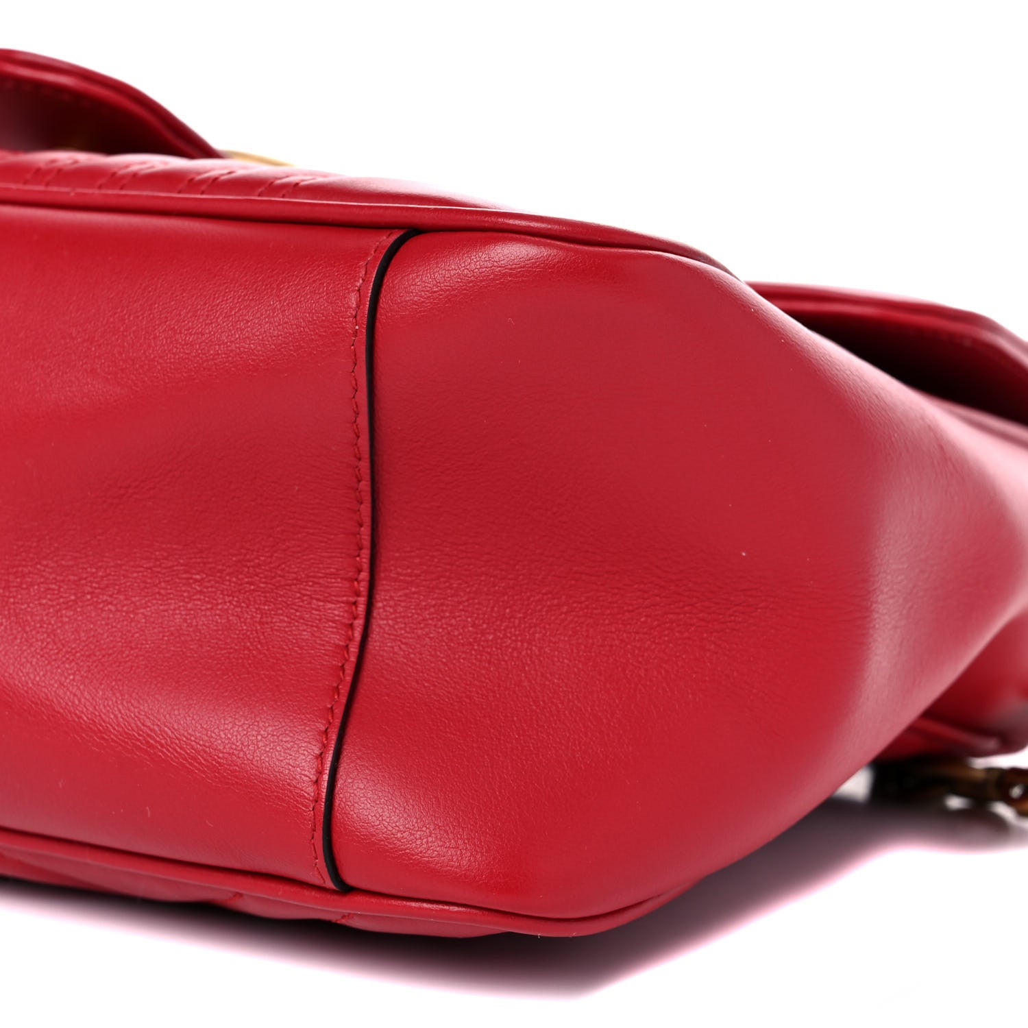 Gucci Calfskin Matelasse Small GG Marmont Top Handle Shoulder Bag Hibiscus Red 9 of 14