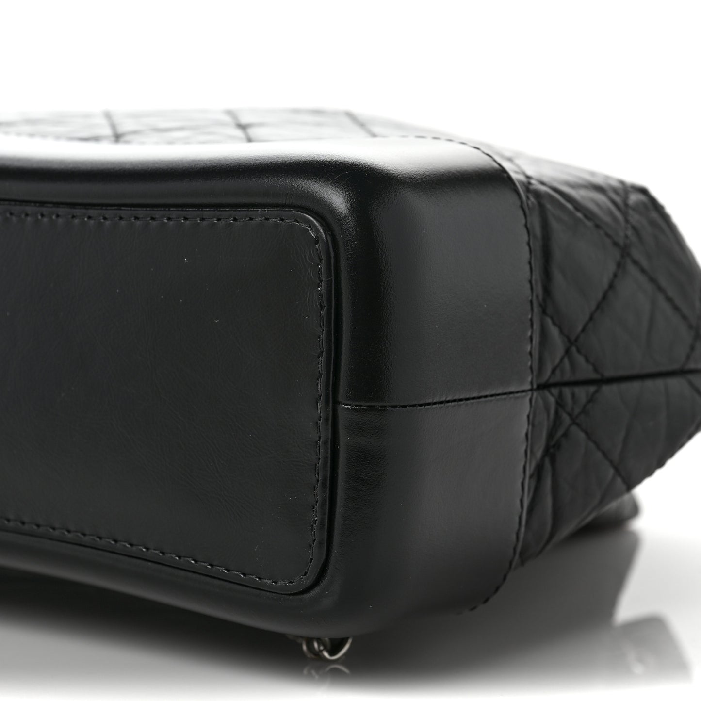 Aged Calfskin Quilted Small Gabrielle Backpack Black