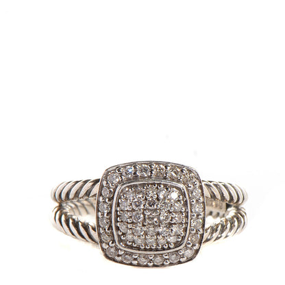 David Yurman Sterling Silver Diamond 7mm Petite Albion Pave Ring 52 6 1 of 6