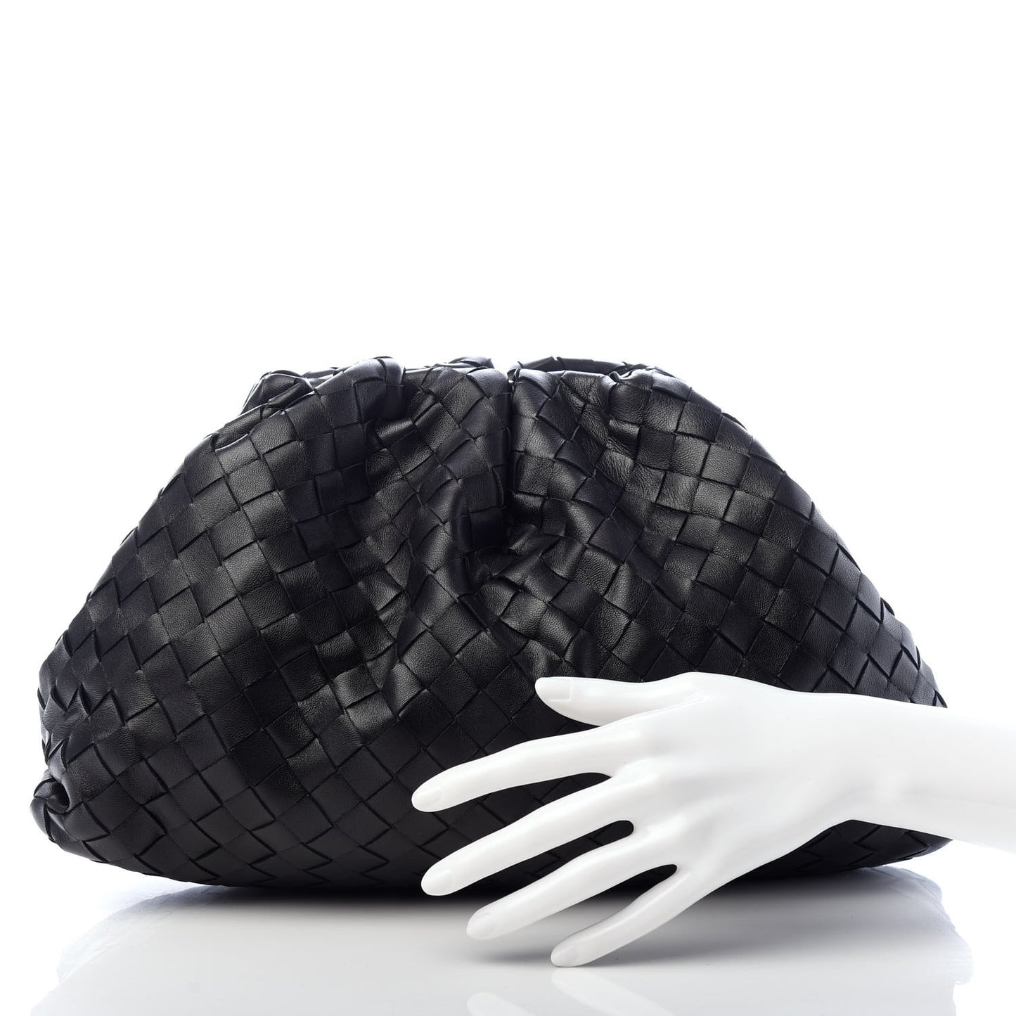 Nappa Maxi Intreccio The Pouch Oversized Clutch Black