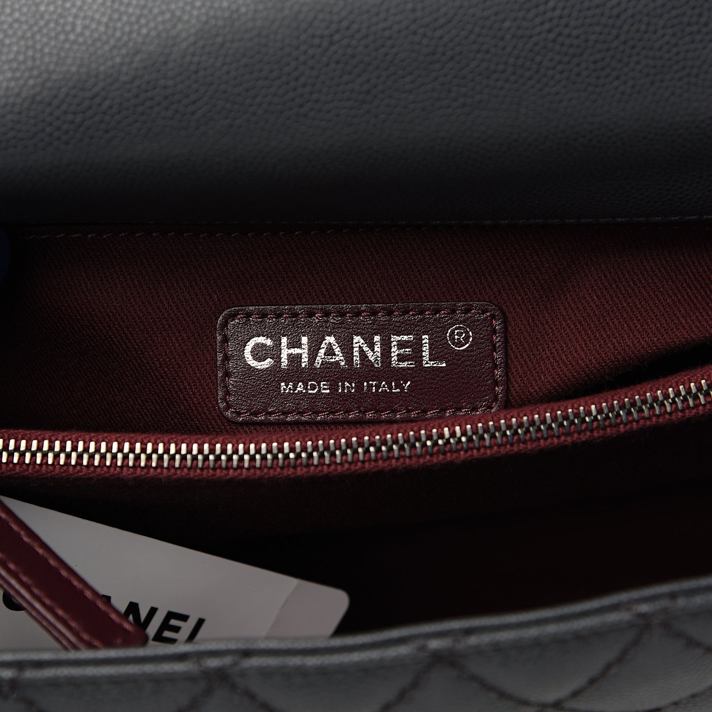 Caviar Quilted Small Coco Handle Flap Gray