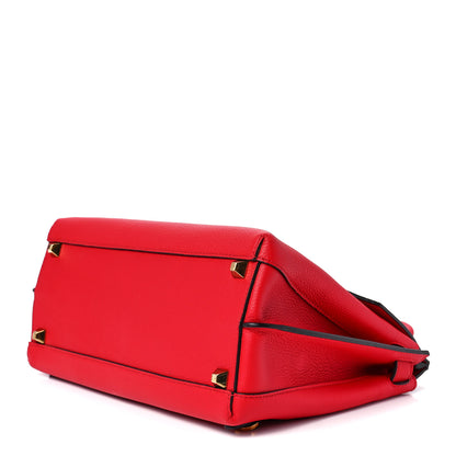 MCM Grained Calfskin Medium Milla Convertible Backpack Red 9 of 11