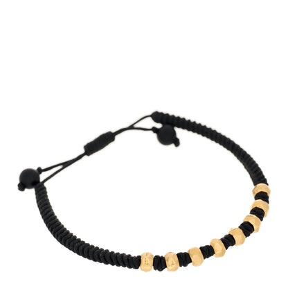 David Yurman 18K Yellow Gold Nylon Fortune Woven Bracelet Black 1 of 3