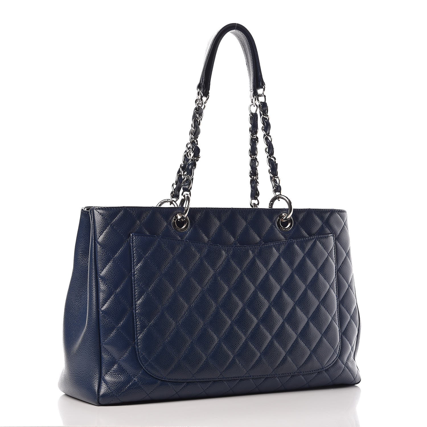 Chanel Caviar Quilted XL Grand Shopping Tote GST Navy Blue 3 of 18