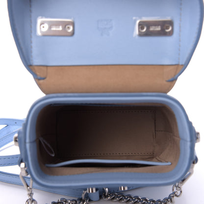 MCM Calfskin Ottomar Monogram Mini Soft Berlin Crossbody Light Blue 5 of 9