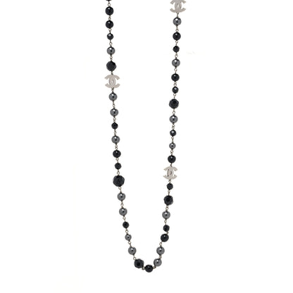 Chanel Ruthenium Beaded CC Long Necklace Black 1 of 3