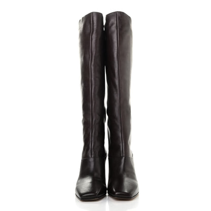 Jimmy Choo Shiny Calfskin Mahesa 85 Knee High Boots 38 Brown 2 of 9