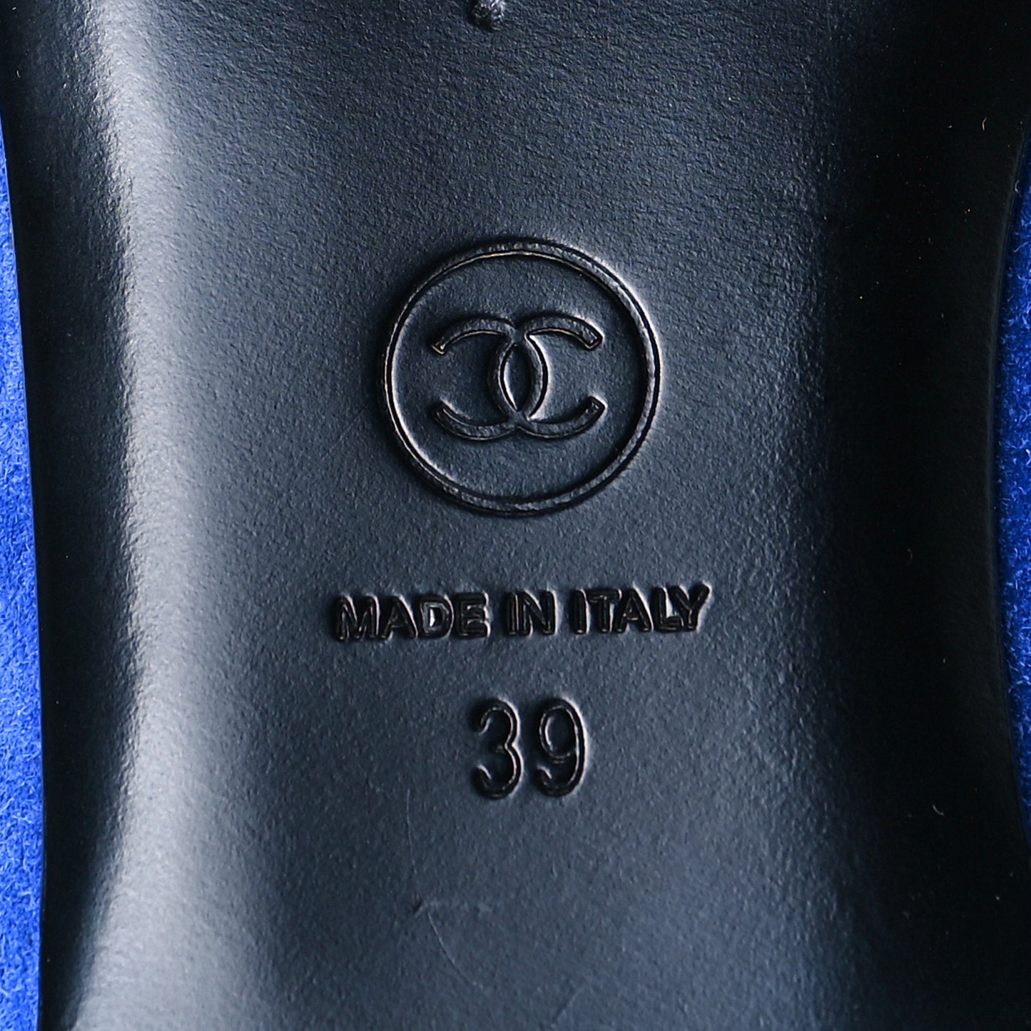 Suede Satin Cap Toe Gabrielle Ballerina Flats 39 Royal Blue Black