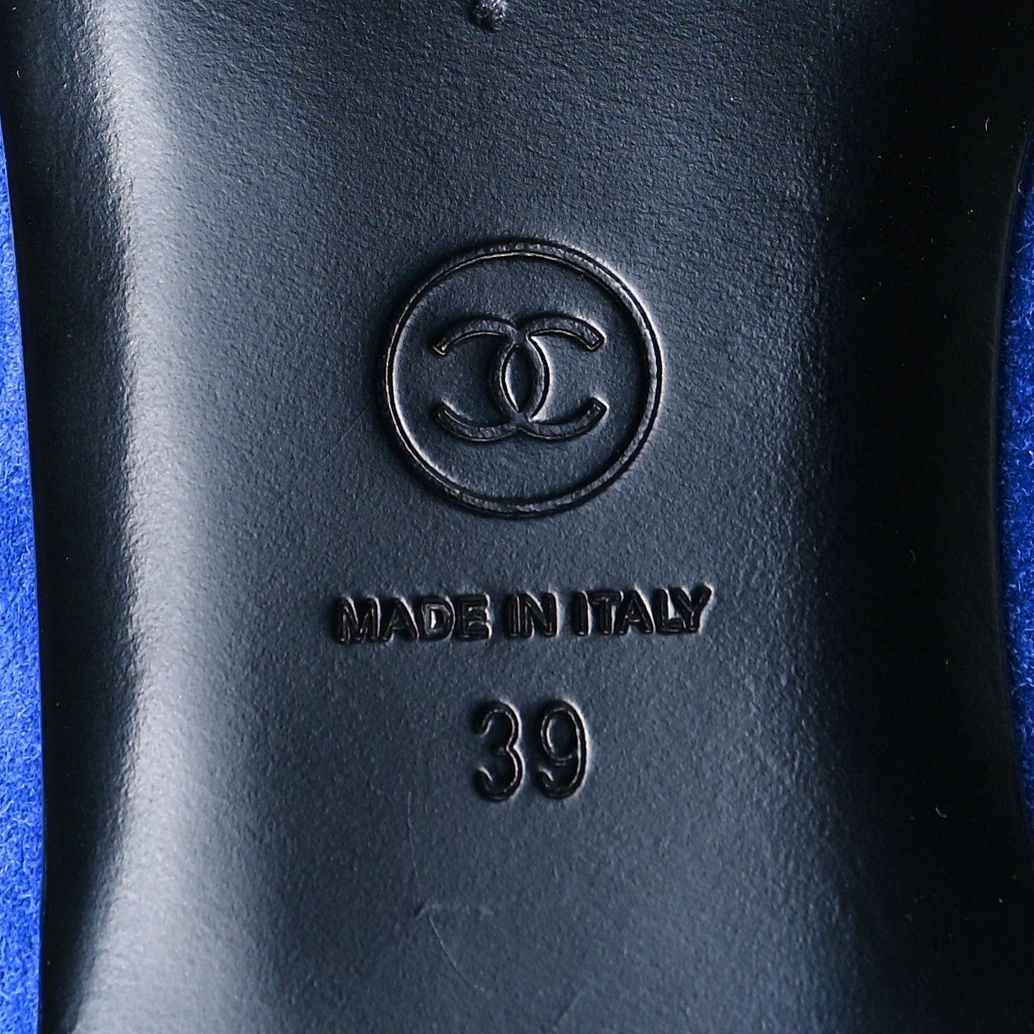 Chanel Suede Satin Cap Toe Gabrielle Ballerina Flats 39 Royal Blue Black 8 of 11