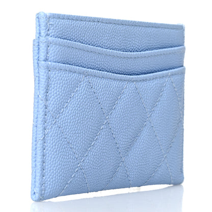 Chanel Caviar Quilted Card Holder Light Blue 3 of 9