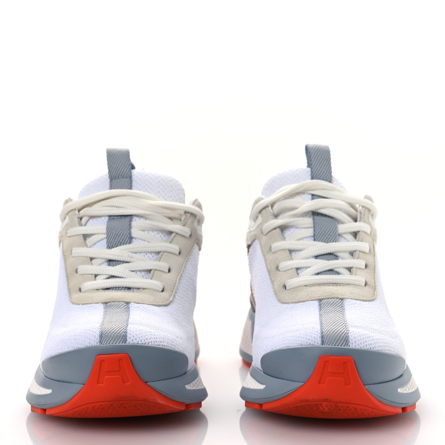 Hermes Technical Knit Suede Heros Sneakers 37 White Naturel 3 of 11