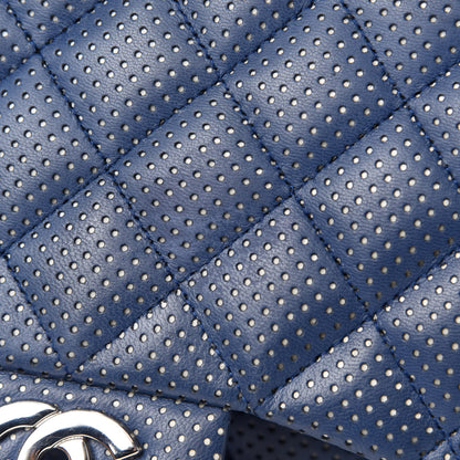 Chanel Lambskin Perforated Jumbo Single Flap Blue 13 of 17