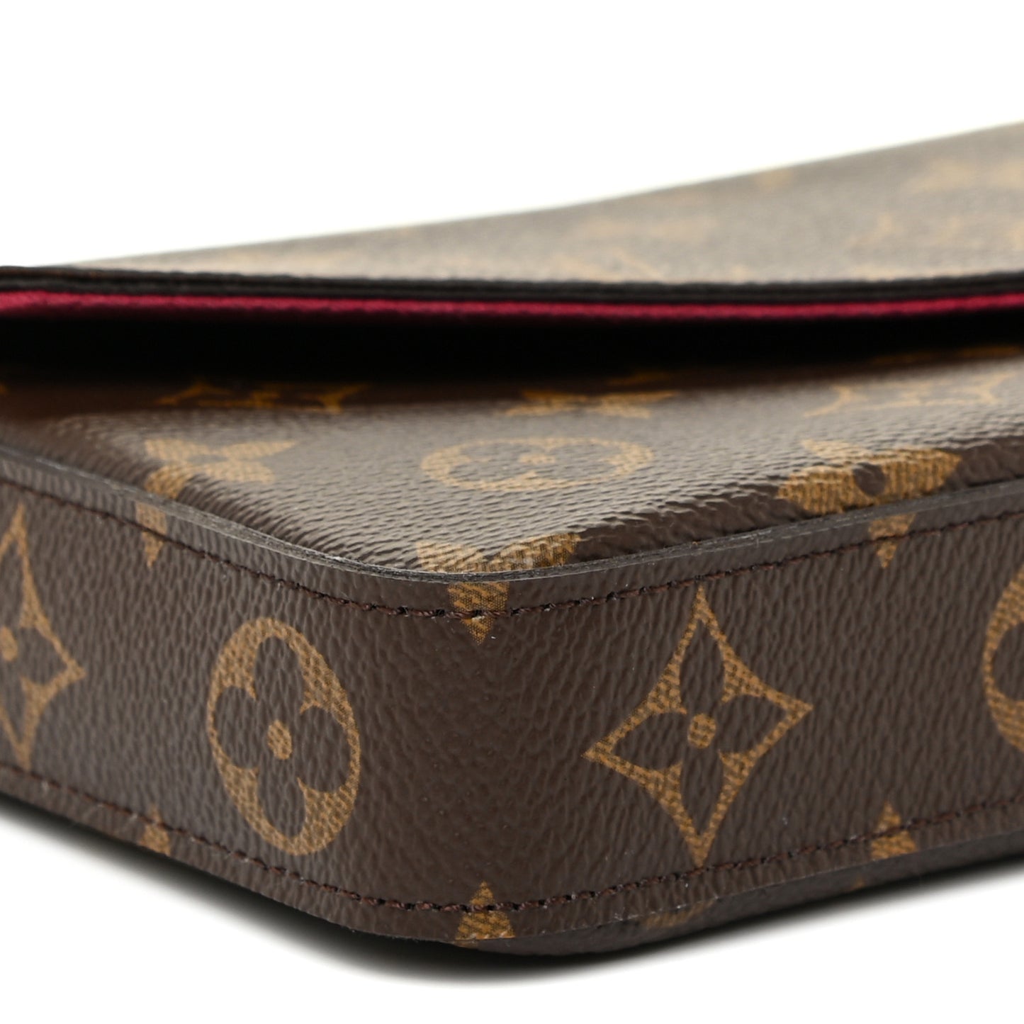 Monogram Pochette Felicie Chain Wallet Fuchsia